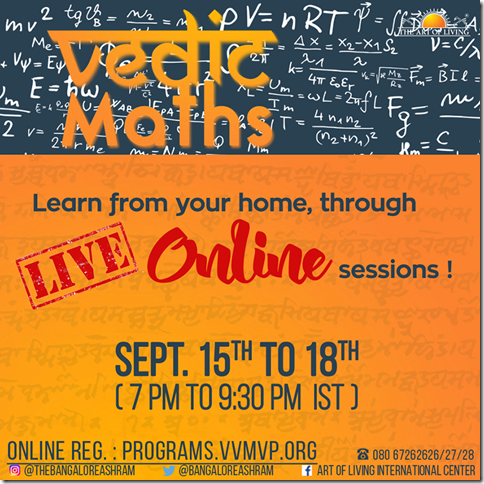 Vedic maths online course ARt of Living