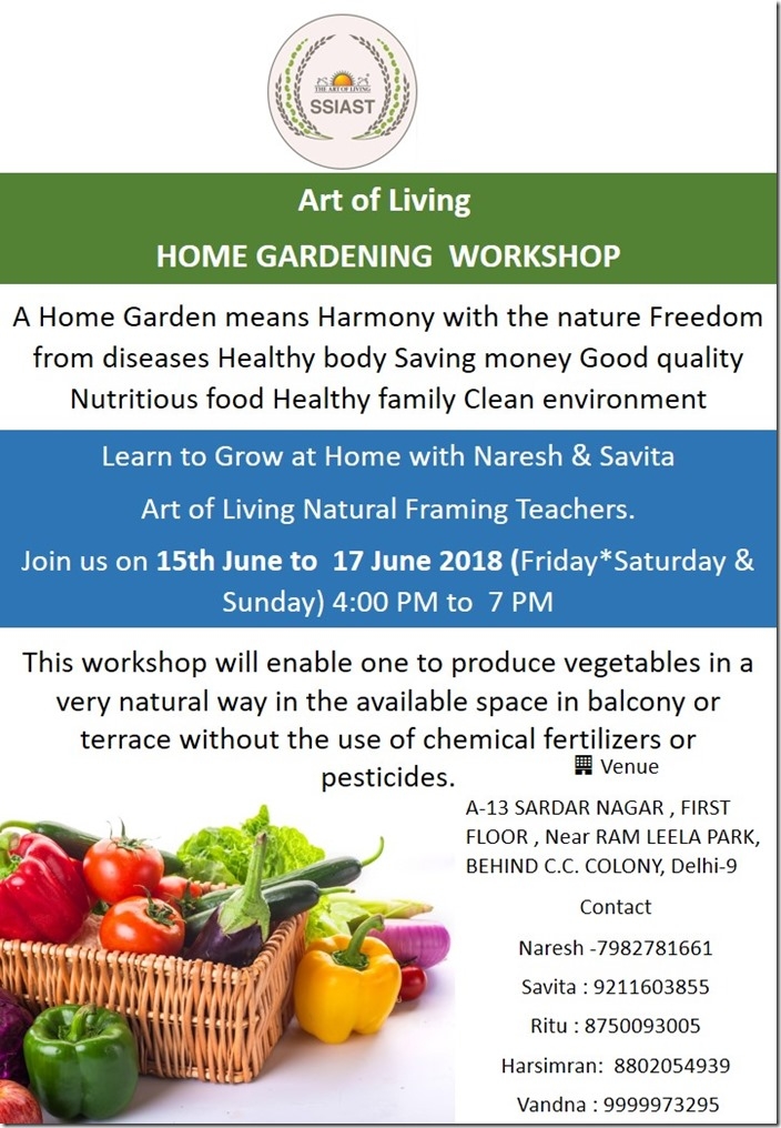 natural gardening workshop in delhi