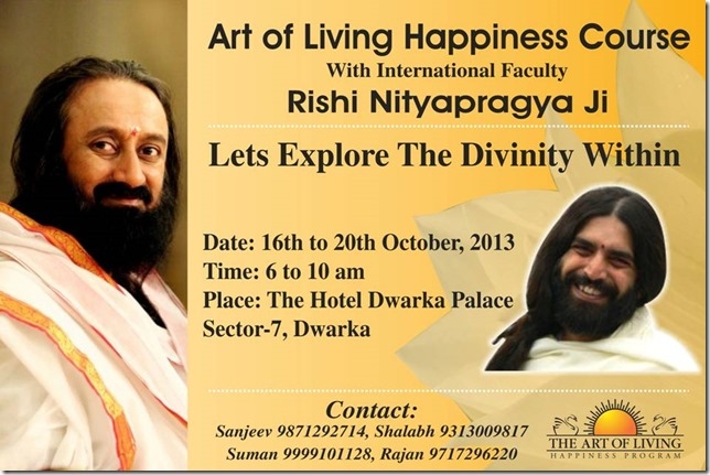 Art of Living Happiness Program Rishi Nityapragya