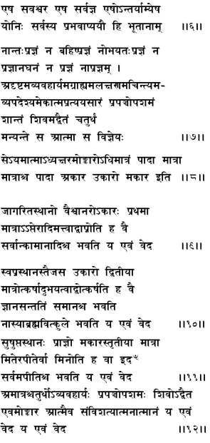 Mandukya Upanishad - Sanskrit text and English translation