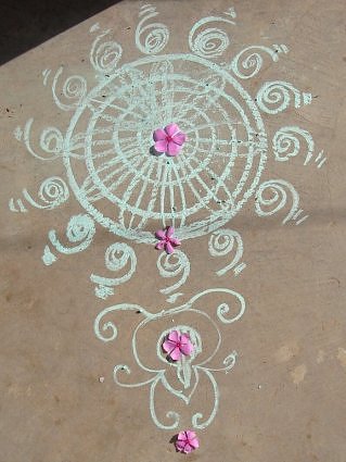 Chalk rangoli design