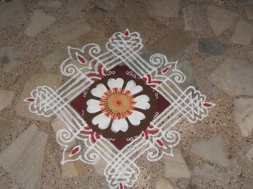 Kolam rangoli alpana design from South India