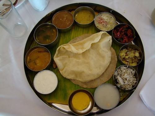 South Indian wedding lunch thali